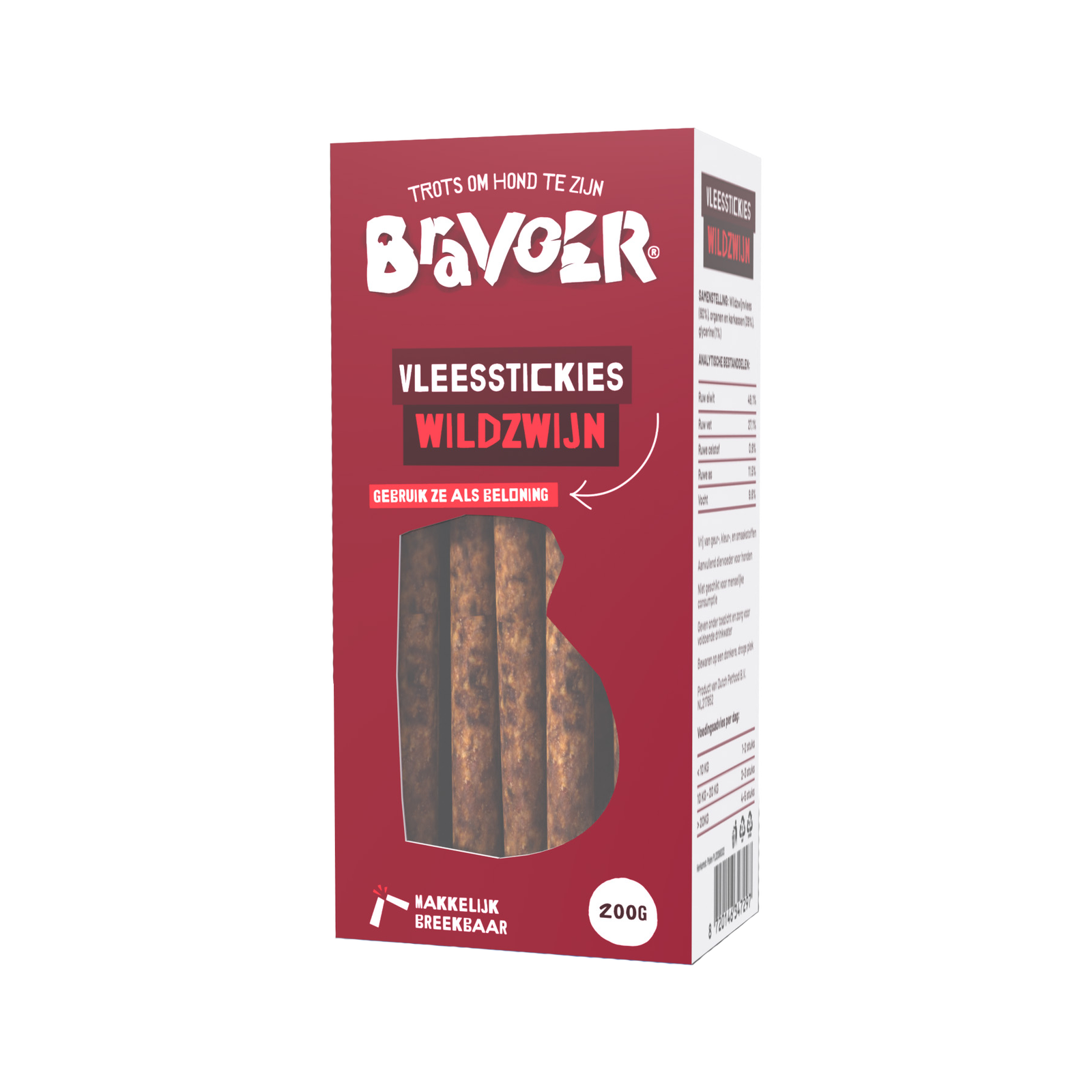 BRAVOER Vleesstickies Wildzwijn